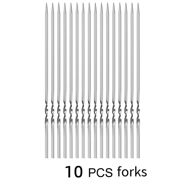 10_&_20Pcs_Stainless_Steel_Barbecue_Skewers