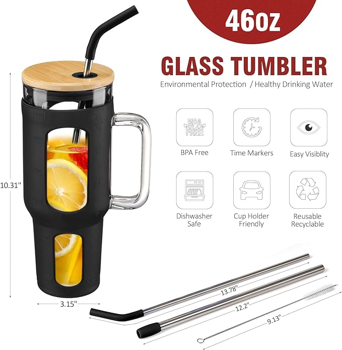 Glass Tumbler Iced Coffee Cup