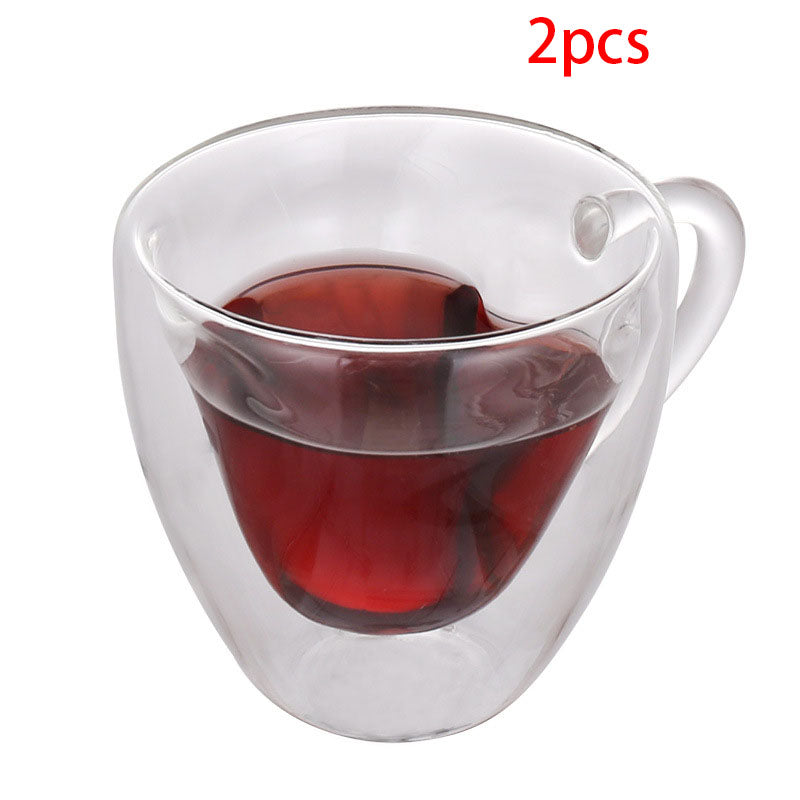 Heart shaped Coffee Cup Heat resistant Glass