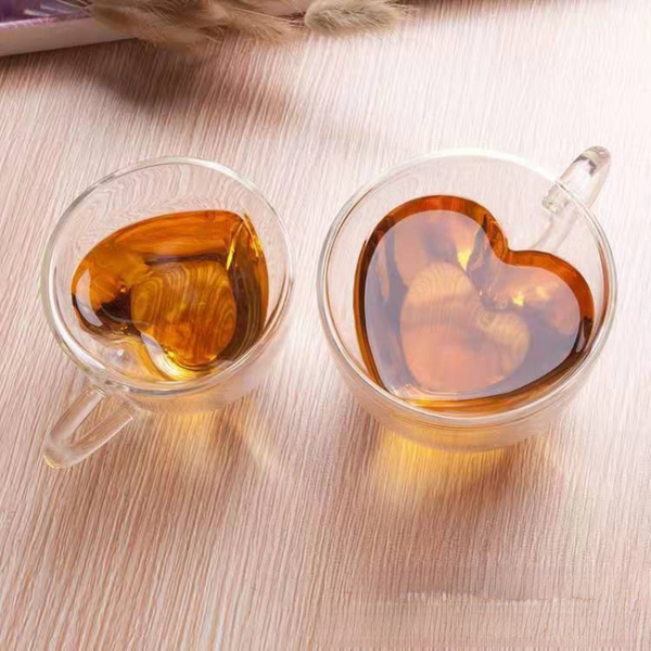 Heart shaped Coffee Cup Heat resistant Glass