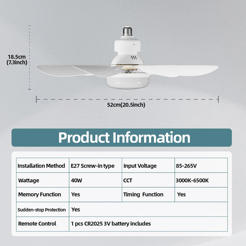 LED 40W Ceiling Fan Light with Remote